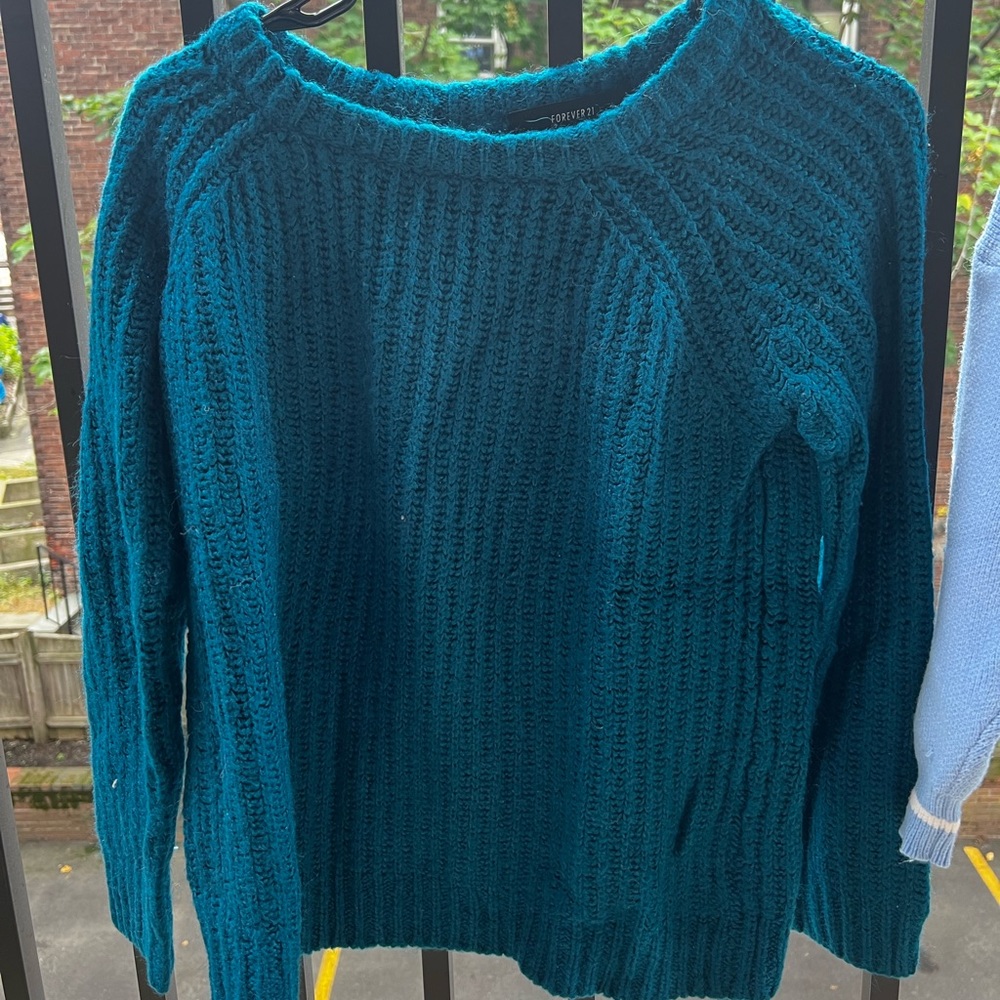 Forever 21 Teal Fuzzy Sweater